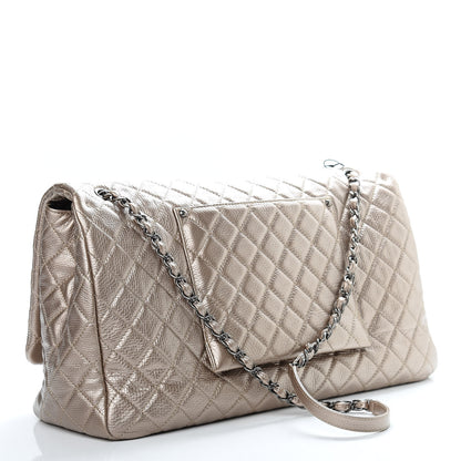 Chanel Metallic Calfskin Quilted XXL Travel Flap Bag Gold 3 of 10