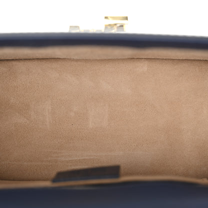 Gucci Vitello Fontanella Web Mini Sylvie Top Handle Bag Blue Agata 5 of 10