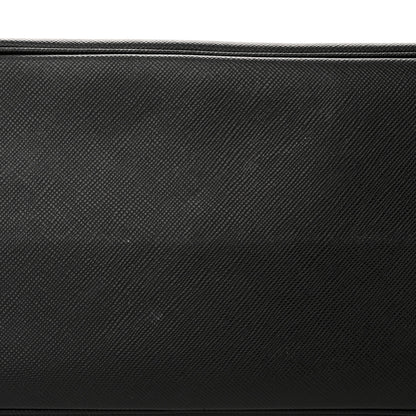 Prada Saffiano Cuir Large Double Bag Black Fuoco 15 of 16
