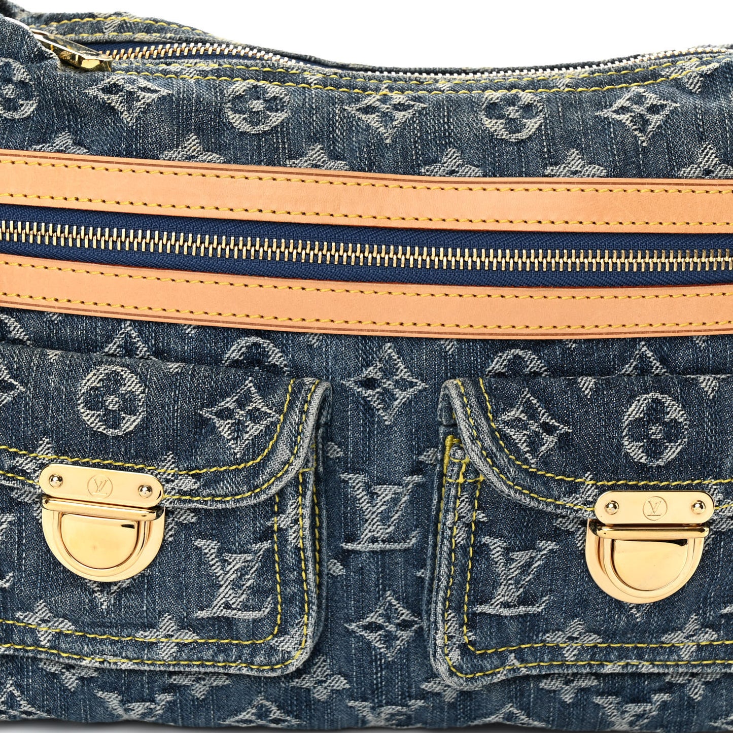 Monogram Denim Baggy PM Blue