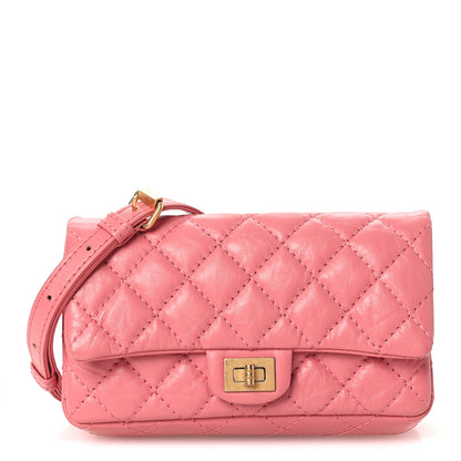 Chanel Aged Calfskin Quilted 2.55 Reissue Flap Belt Bag Pink 1 of 13