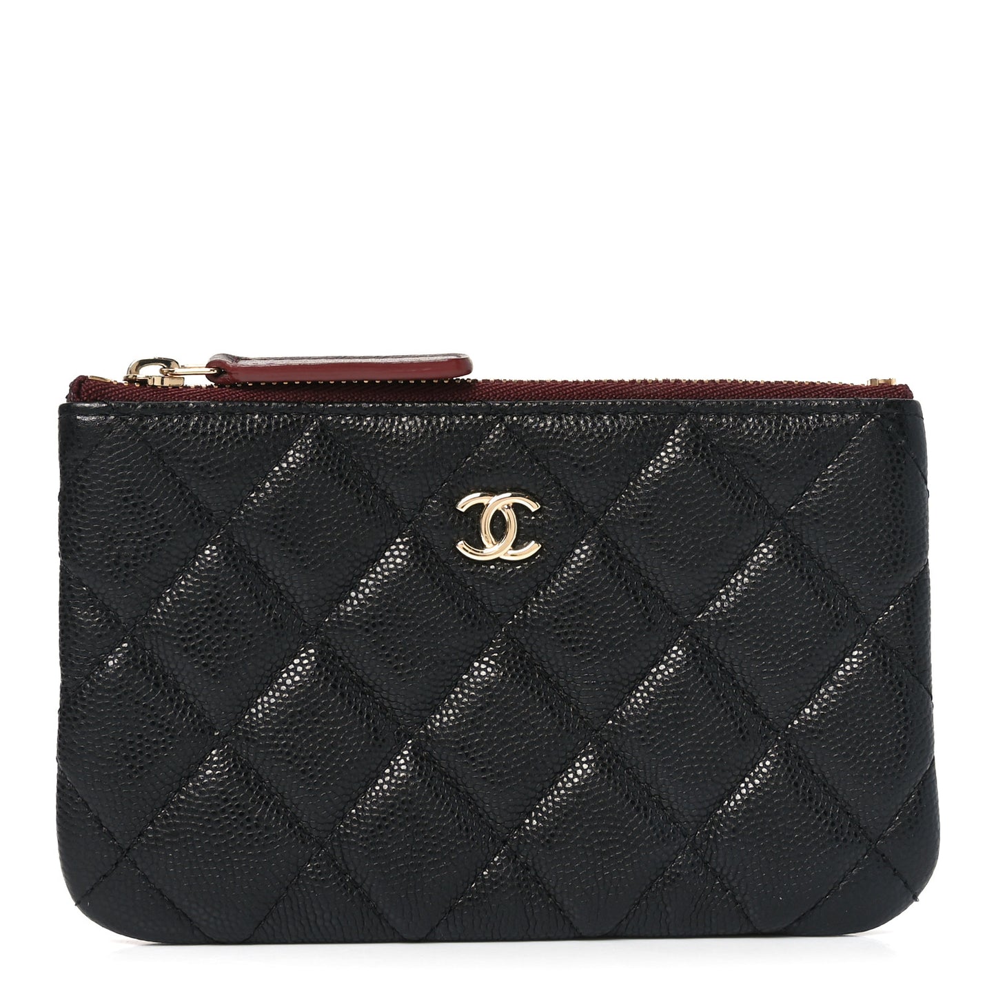 Caviar Quilted Small Cosmetic Case Black