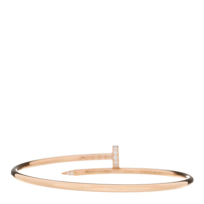 Cartier 18K Pink Gold Diamond Small Juste Un Clou Bracelet 15 2 of 6