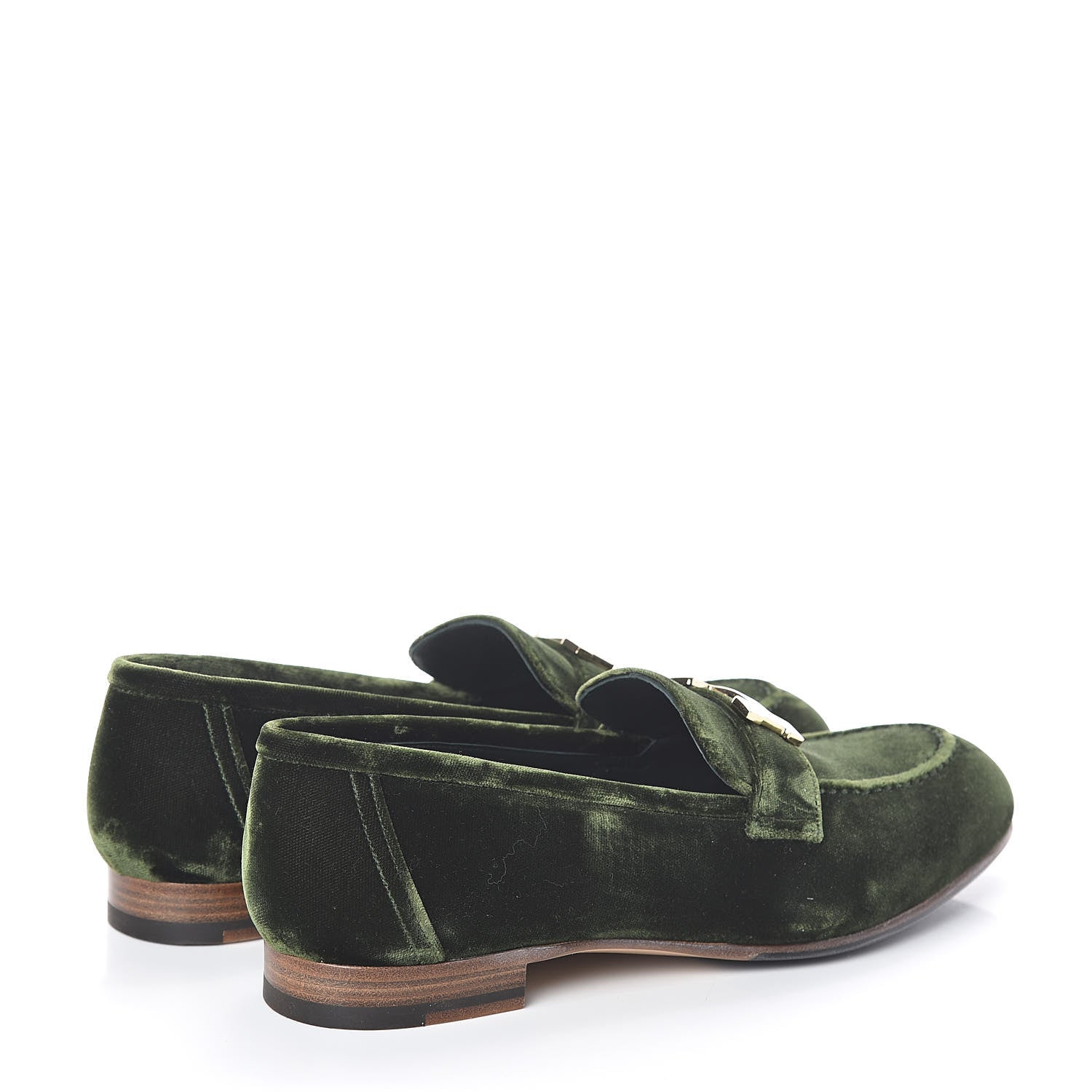 Hermes Velvet Womens Paris Loafers 39 Vert 4 of 7