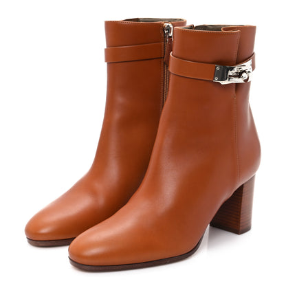 Hermes Calfskin Saint Germain Ankle Boots 37 Gold 4 of 9