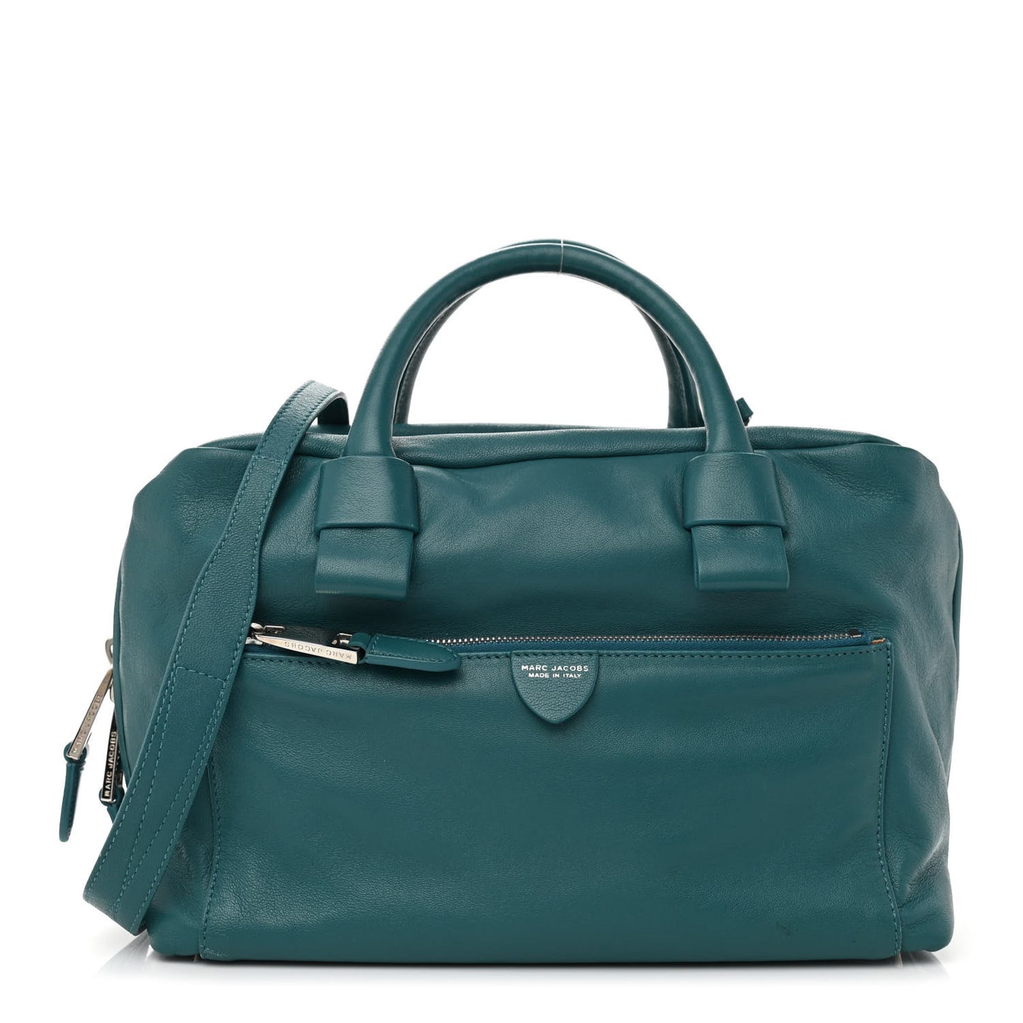 Rubber Coated Calfskin Antonia Satchel Blue
