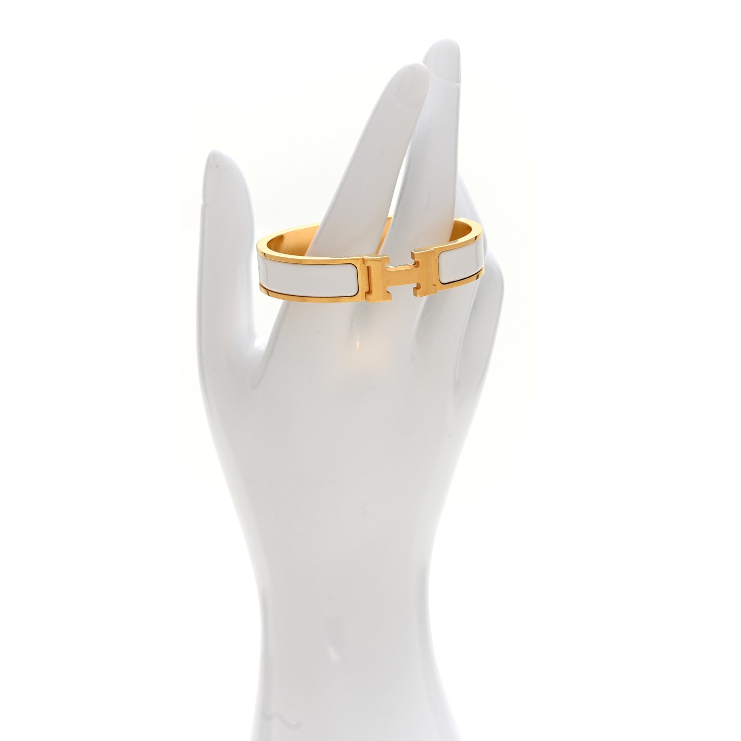 Hermes Enamel Narrow Clic Clac H Bracelet PM White 2 of 5