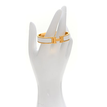 Hermes Enamel Narrow Clic Clac H Bracelet PM White 2 of 5