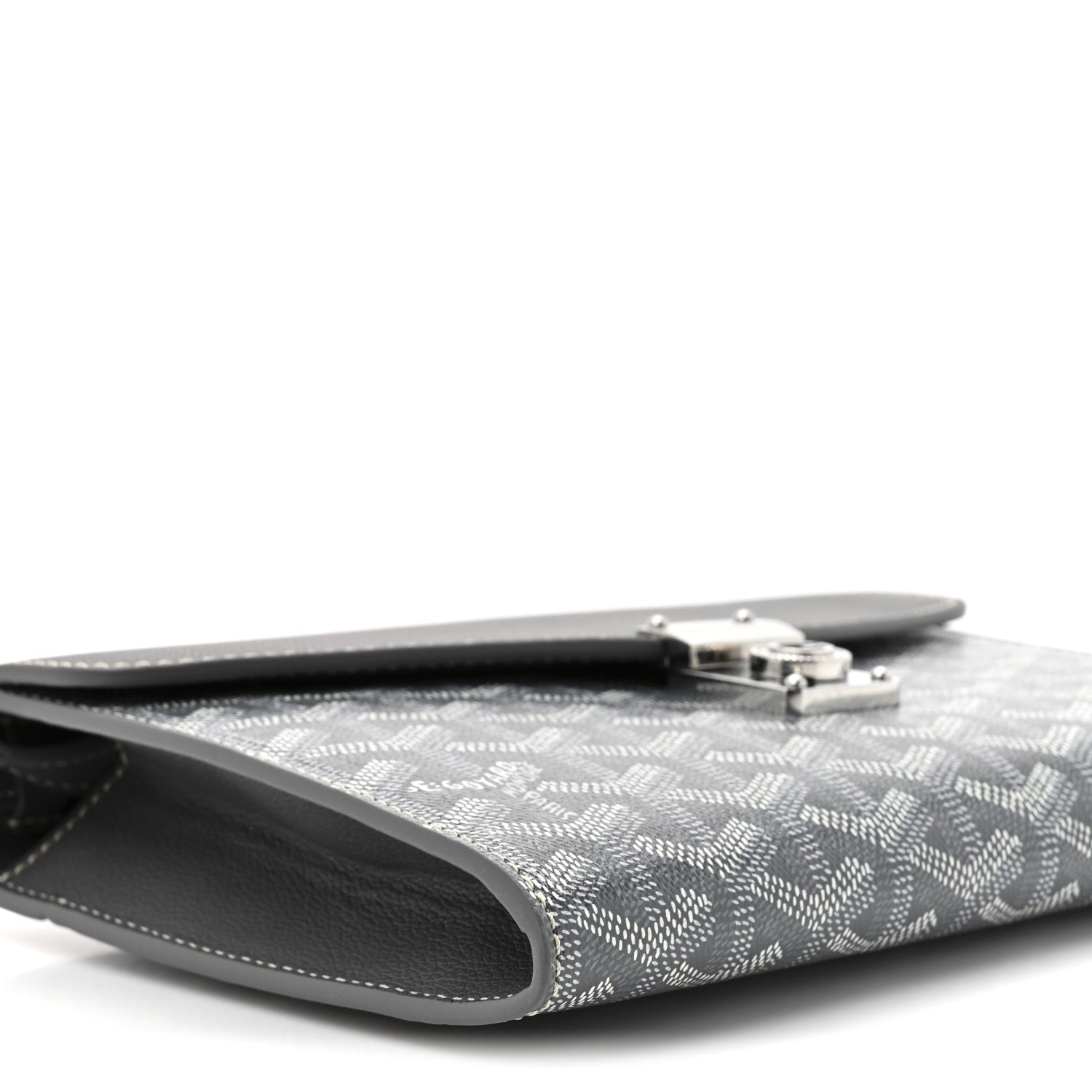 Goyard Goyardine Calfskin Chypre Wallet Pouch Grey 9 of 12