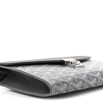 Goyard Goyardine Calfskin Chypre Wallet Pouch Grey 9 of 12