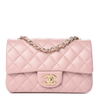 Chanel Lambskin Quilted Mini Rectangular Flap Light Pink 1 of 11