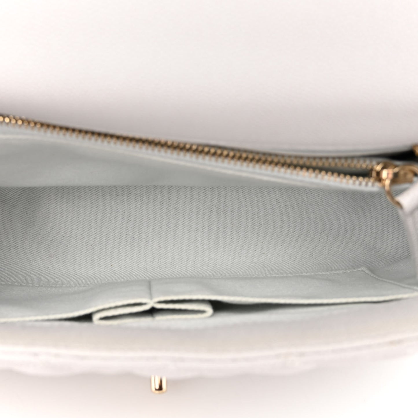 Caviar Quilted Small Coco Handle Flap Light Grey