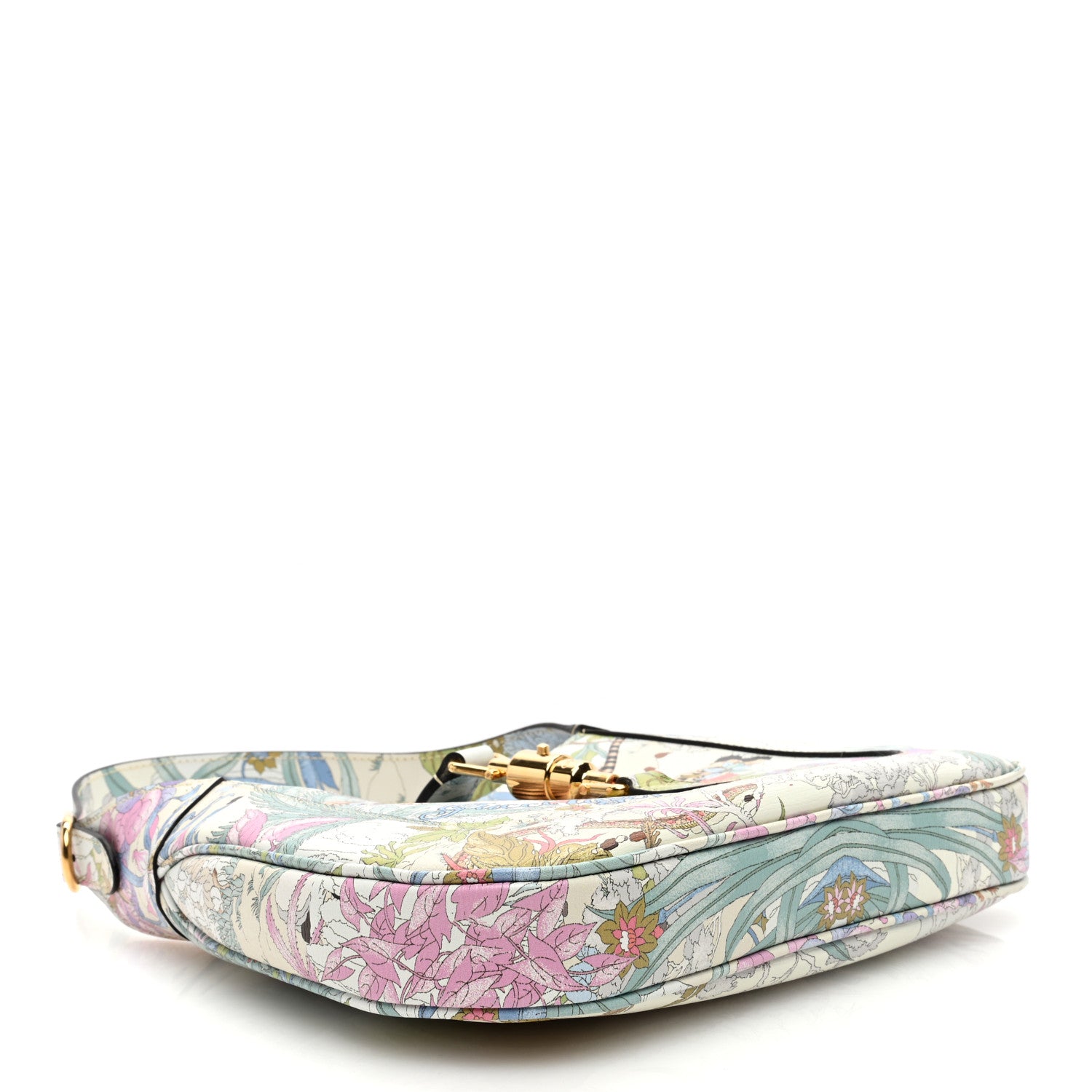 Gucci New Shangai Calfskin Tiger Savanah Small Jackie 1961 Hobo Chalky White Multicolor 4 of 9