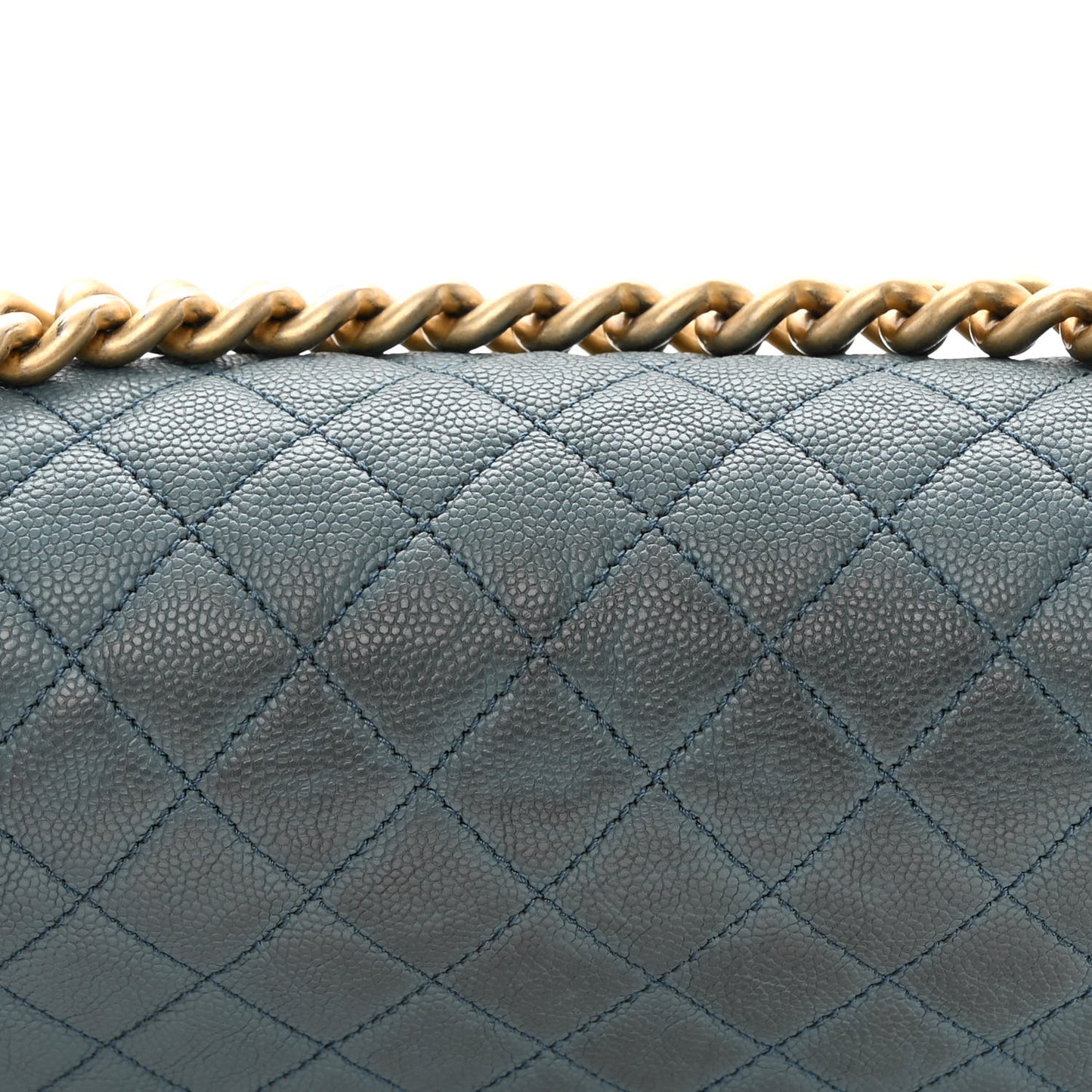 Caviar Quilted Medium Boy Flap Blue