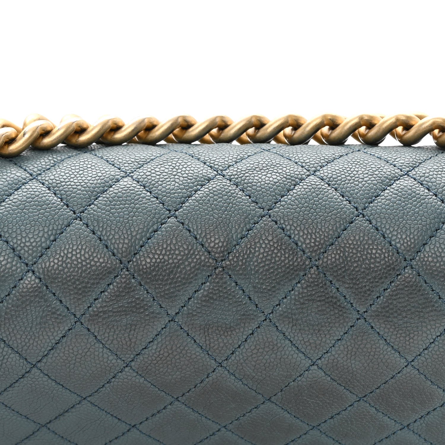 Chanel Caviar Quilted Medium Boy Flap Blue 16 of 17