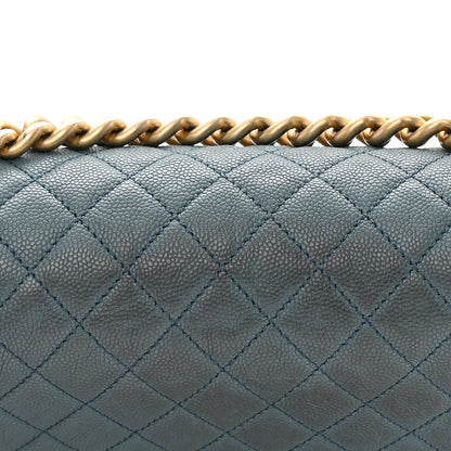 Chanel Caviar Quilted Medium Boy Flap Blue 16 of 17