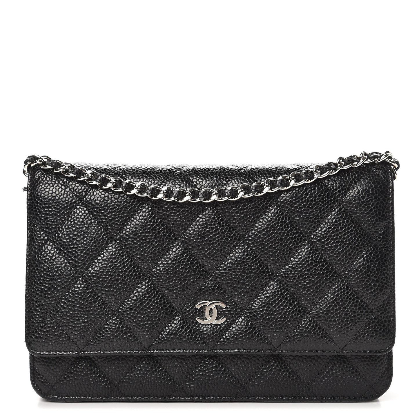 Caviar Quilted Wallet On Chain WOC Black