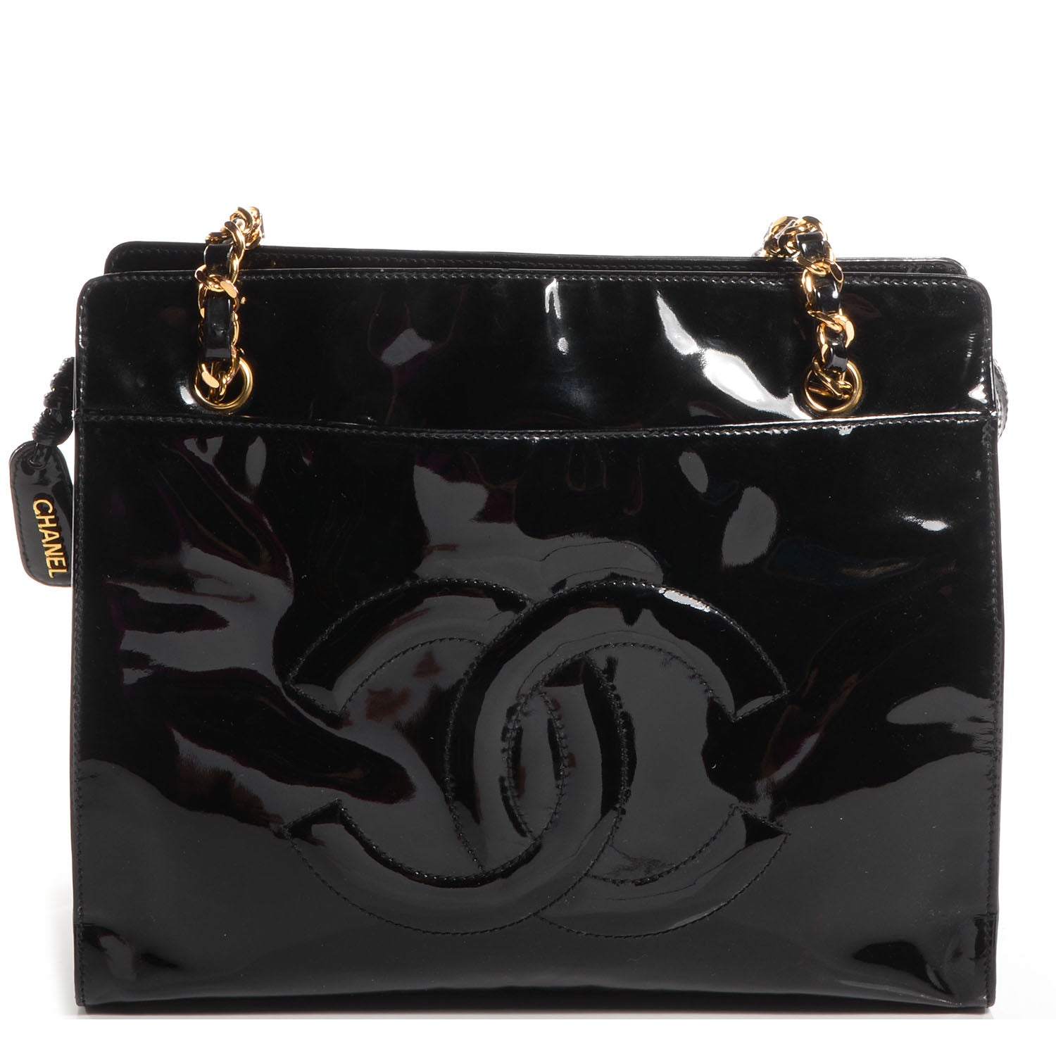 Chanel Patent CC Shoulder Bag Black 1 of 8