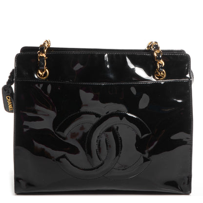 Chanel Patent CC Shoulder Bag Black 1 of 8