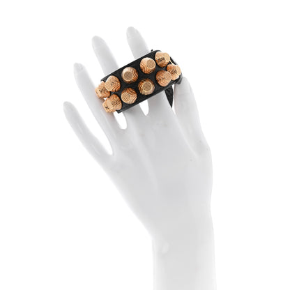 Balenciaga Agneau Arena Two Row Giant 21 Gold M Bracelet Gris Fossile 2 of 4