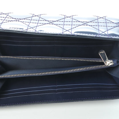Christian Dior Patent Cannage Lady Dior Rendezvous Wallet On Chain Blue Nuit 5 of 9