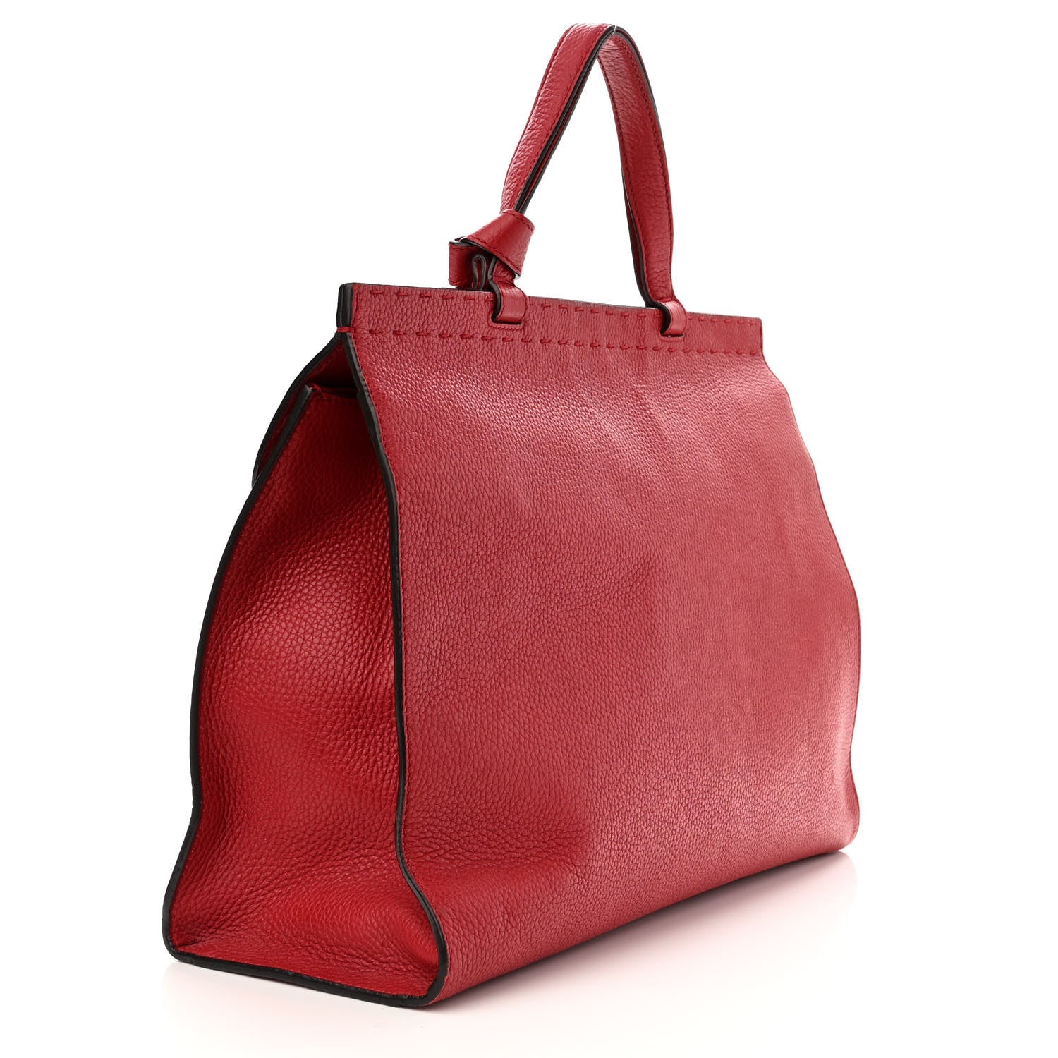 Gucci Calfskin Medium GG Marmont Top Handle Bag Vulcanic Red 3 of 18