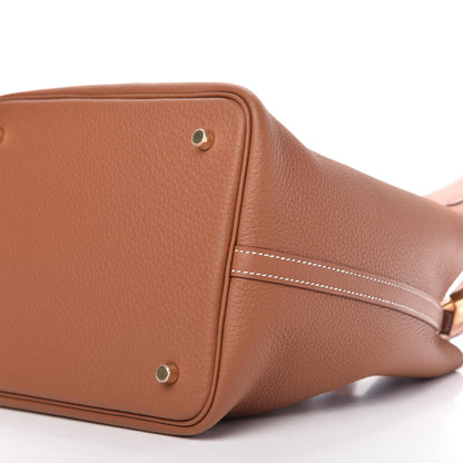 Hermes Taurillon Clemence Picotin Lock 22 MM Gold 7 of 10