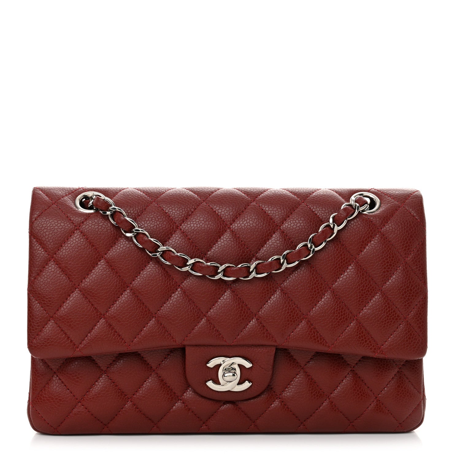 Chanel Caviar Quilted Medium Double Flap Burgundy 1 of 12