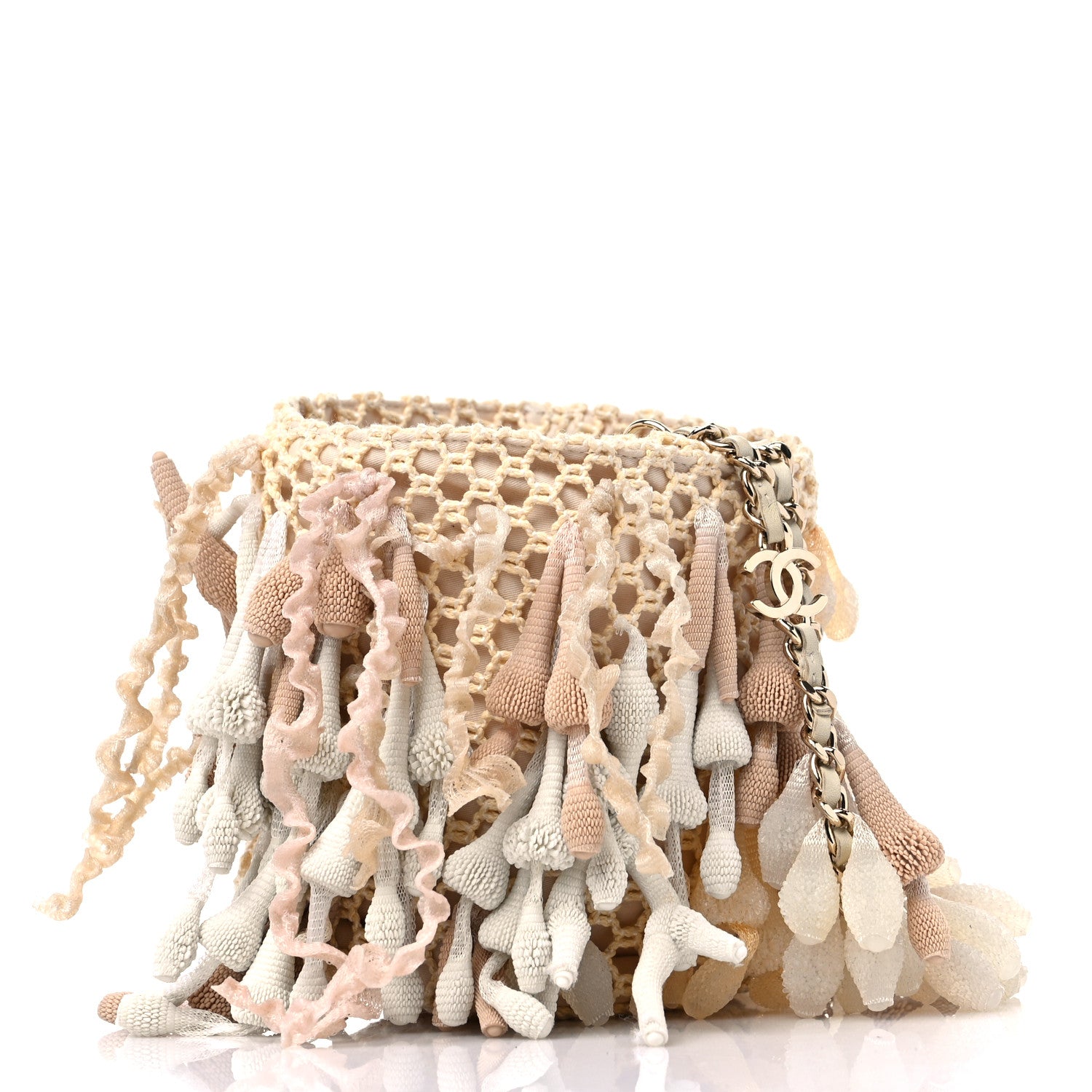 Chanel Crochet Seashell Coral Bag Light Beige 3 of 11