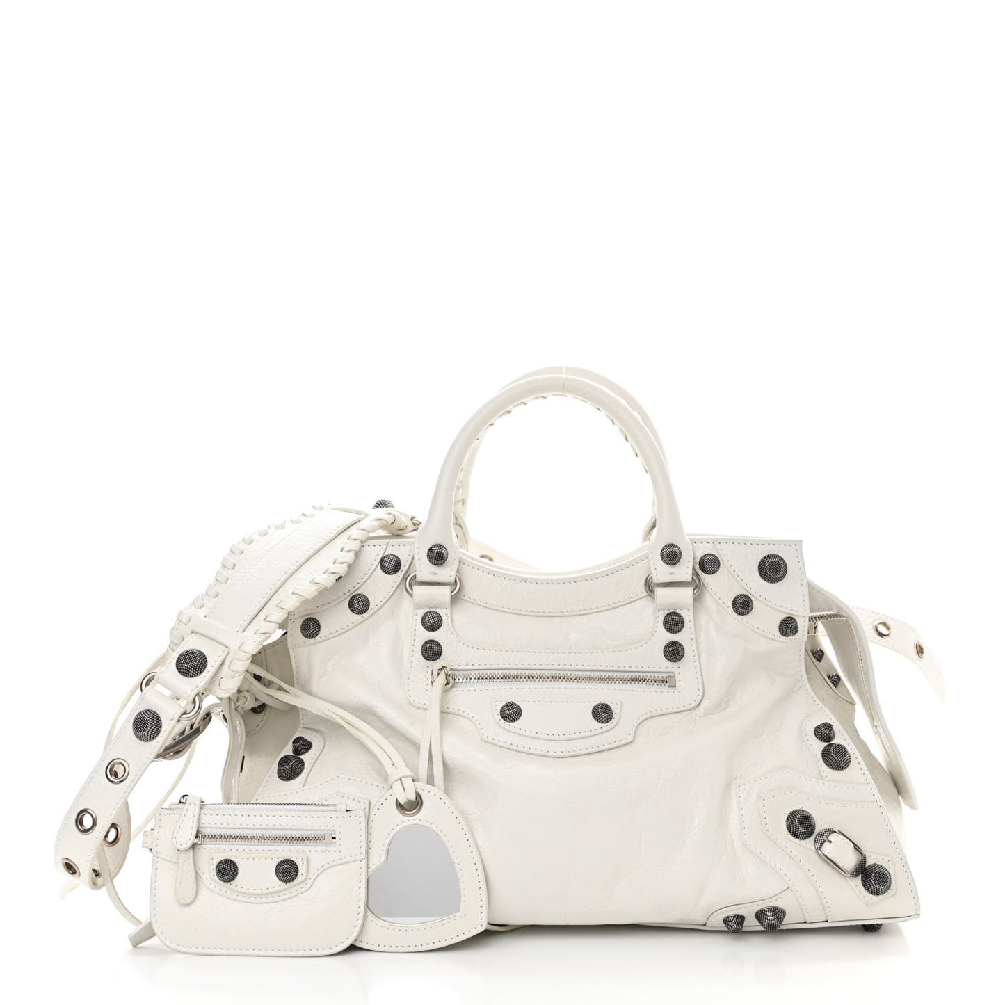 Agneau Arena Neo Cagole City Handbag Optic White