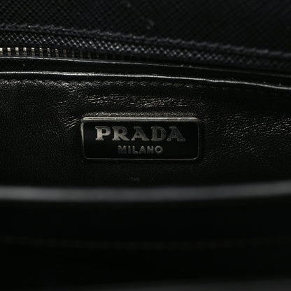 Prada Saffiano Stampata Print Shoulder Bag Black Multicolor 9 of 9