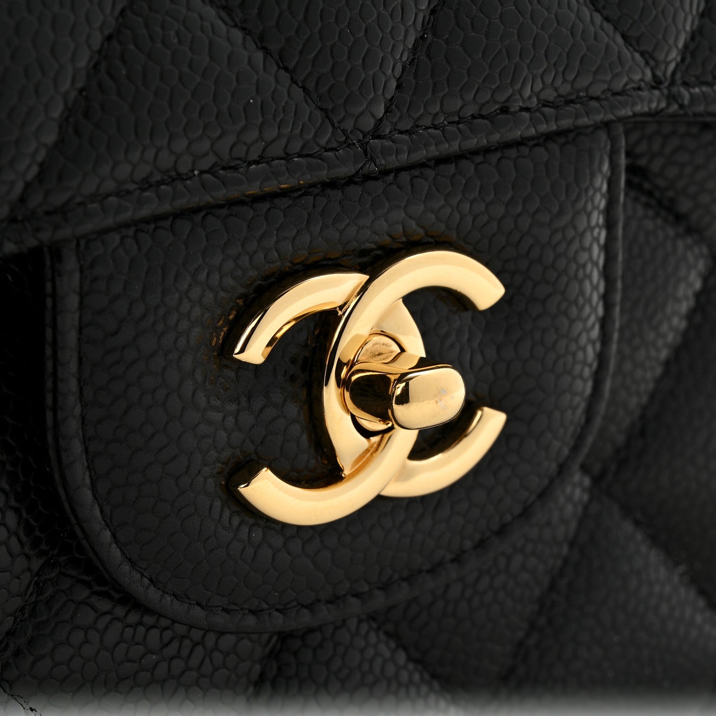Caviar Quilted Jumbo Double Flap Black