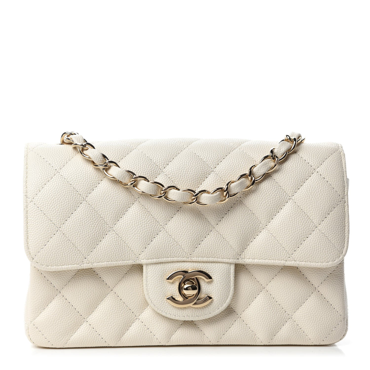 Chanel Caviar Quilted Mini Rectangular Flap White 1 of 11