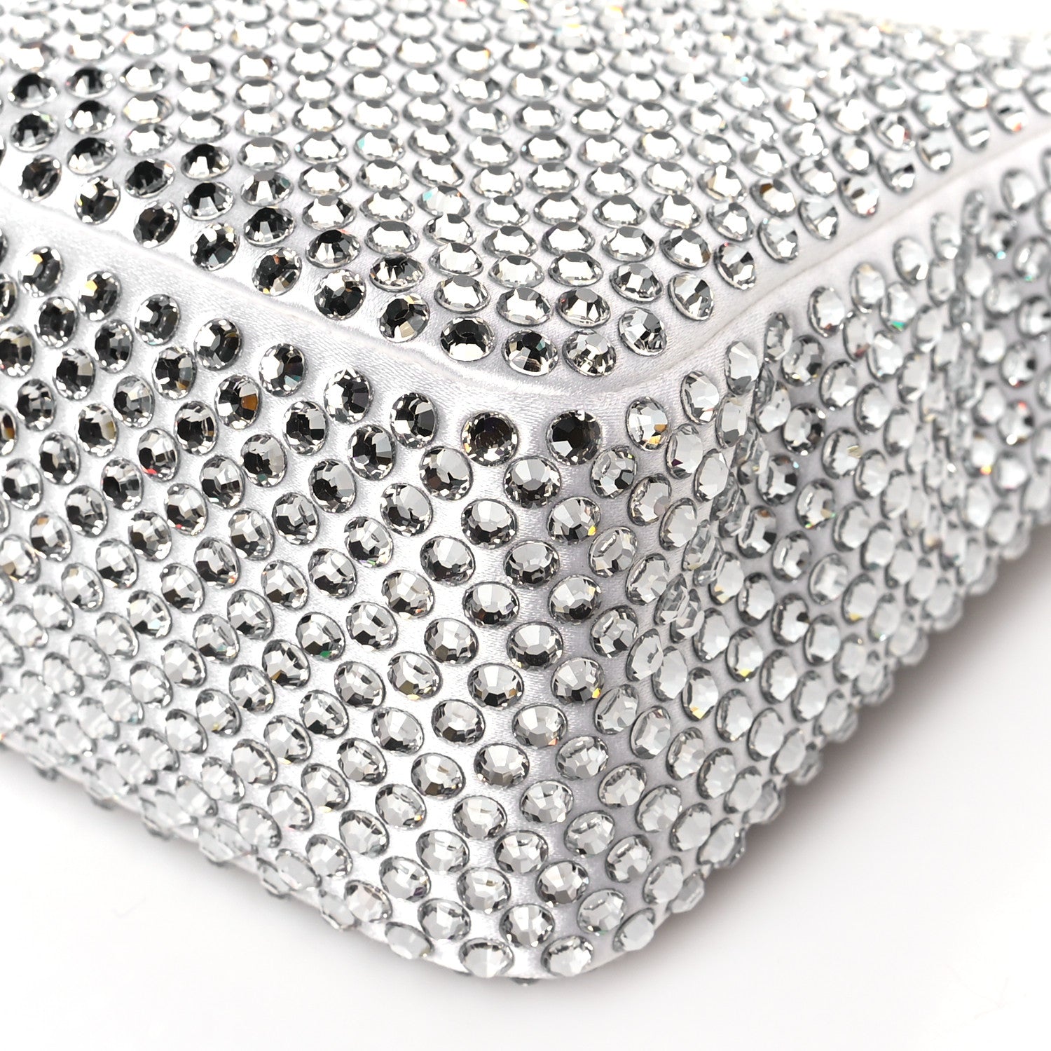 Prada Satin Crystal Mini Re-Edition 2000 Bag White 8 of 8