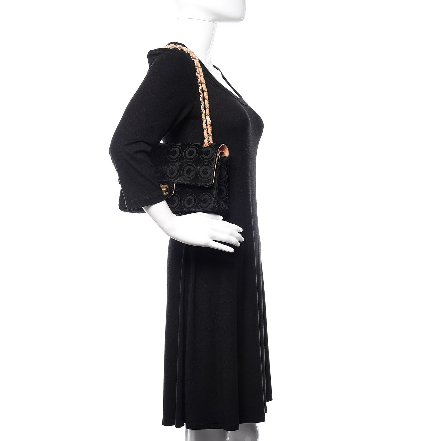 Pony Hair Medium CocoDouble Flap Black Rose
