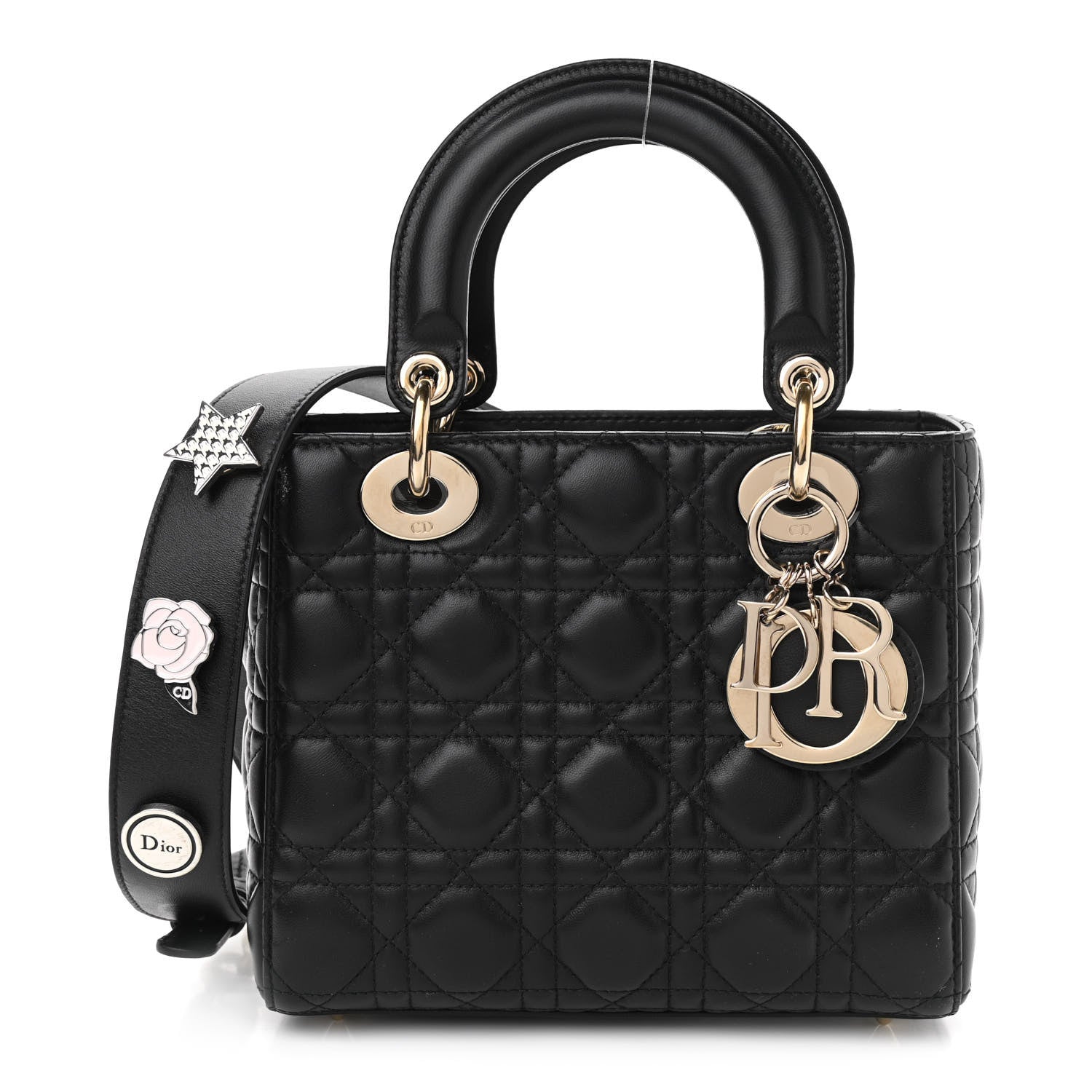 Christian Dior Lambskin Cannage Small Lucky Badges My Lady Dior Black 1 of 14