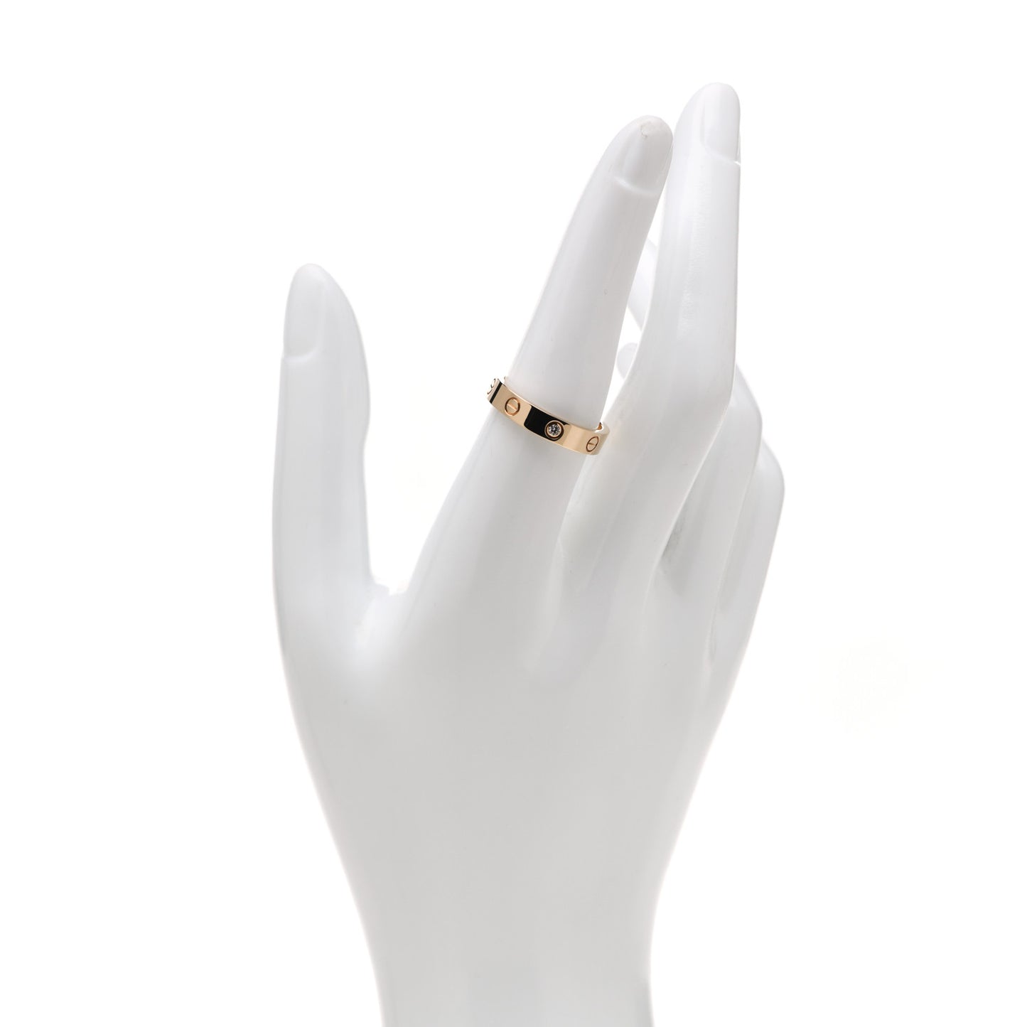 18K Yellow Gold Diamond 4mm LOVE Wedding Band Ring 56 7.5
