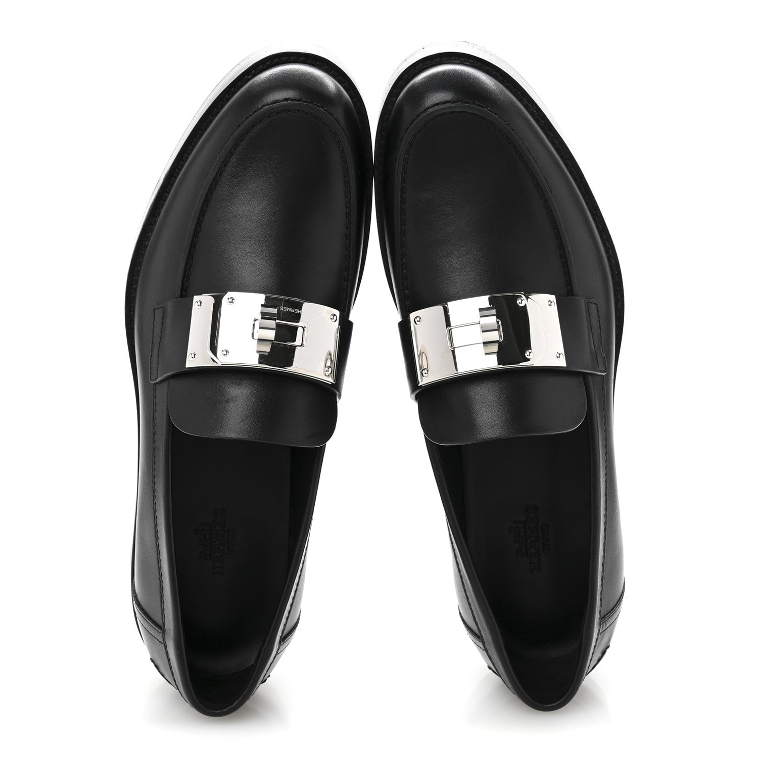 Hermes Calfskin Womens Hot Loafer 38 Black 2 of 12