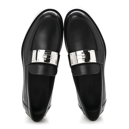 Hermes Calfskin Womens Hot Loafer 38 Black 2 of 12