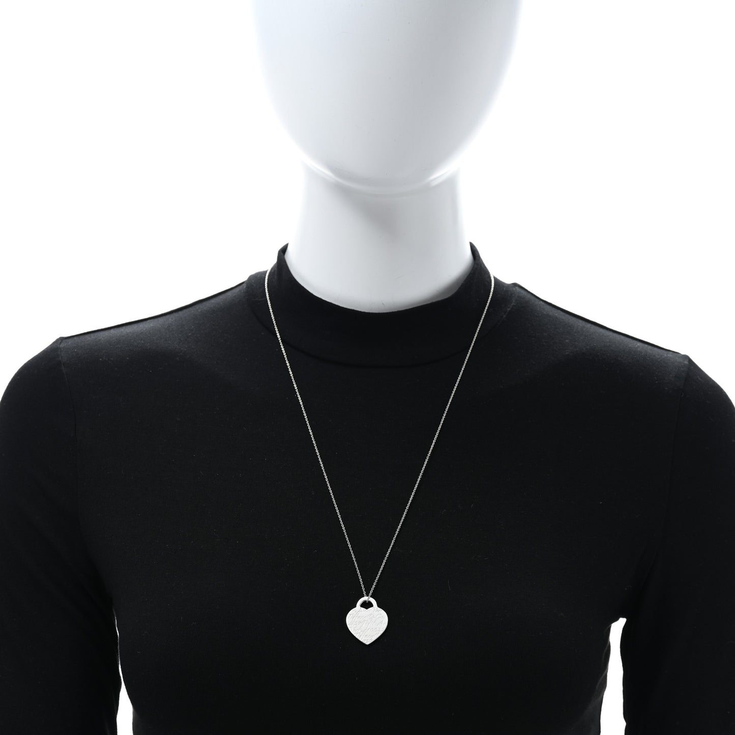 Sterling Silver Notes Heart Tag Charm Necklace