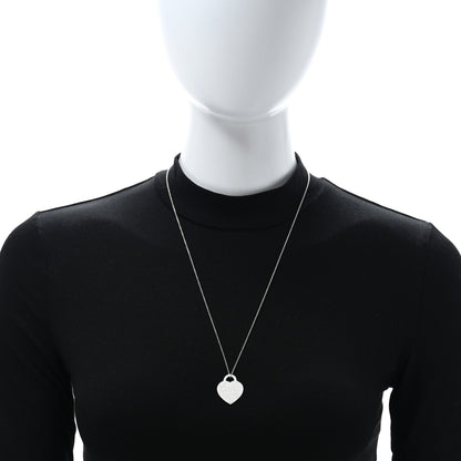 Tiffany Sterling Silver Notes Heart Tag Charm Necklace 3 of 4