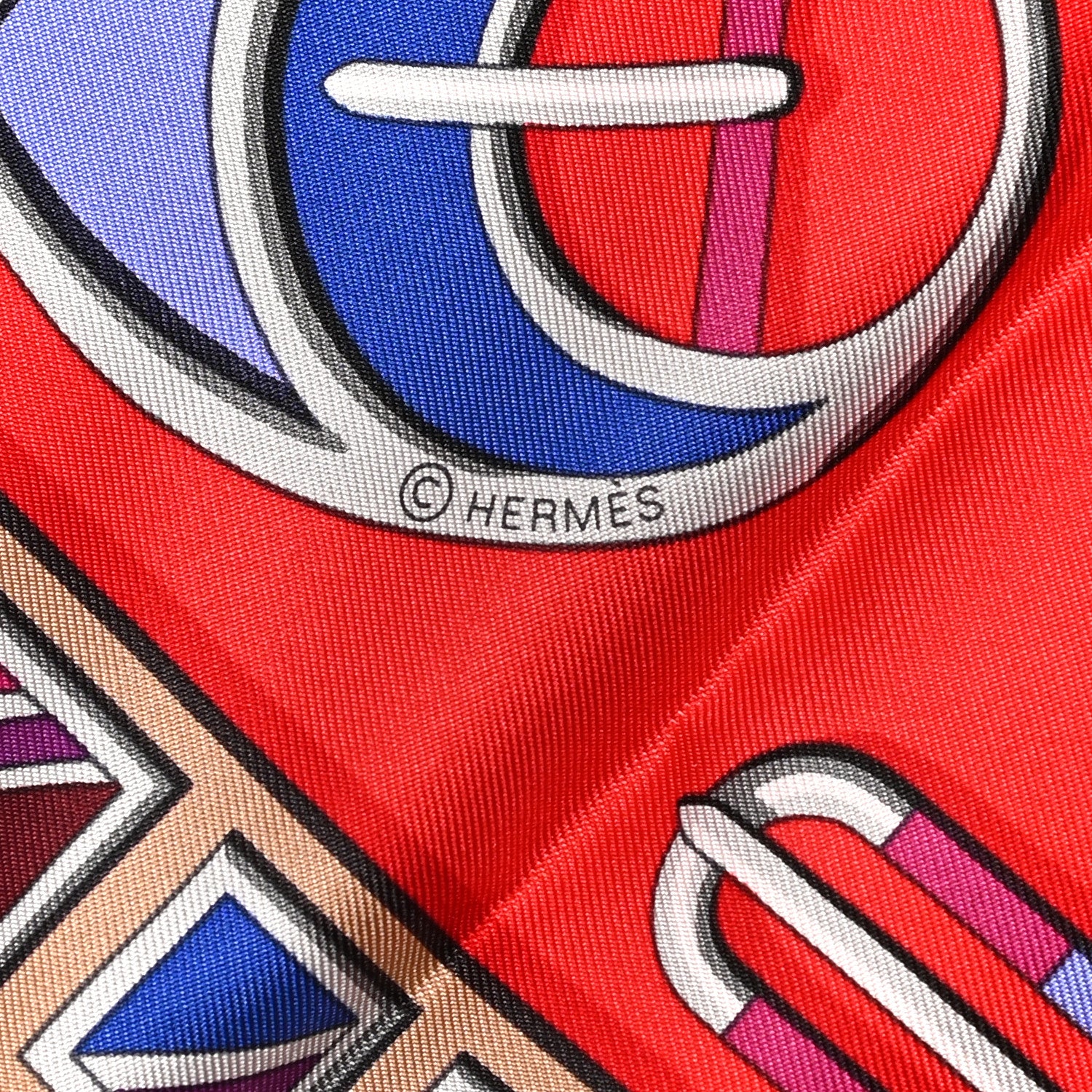 Hermes Silk Carre En Boucles Scarf 90 Rouge Fuchsia Violet 4 of 5