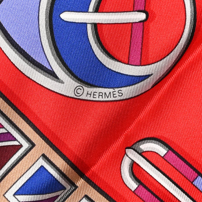 Hermes Silk Carre En Boucles Scarf 90 Rouge Fuchsia Violet 4 of 5