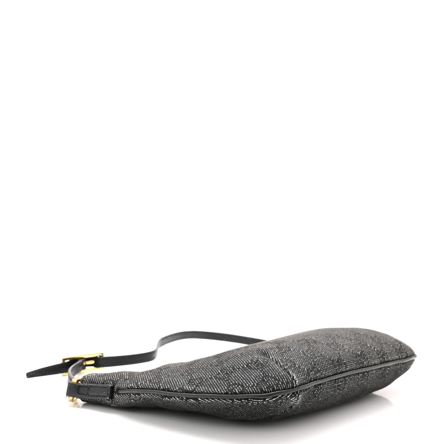 Gucci Denim Monogram Pochette Black 4 of 12