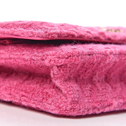 Chanel Wool Tweed Lambskin Quilted 19 Wallet On Chain WOC and Coin Purse Fuchsia 13 of 17