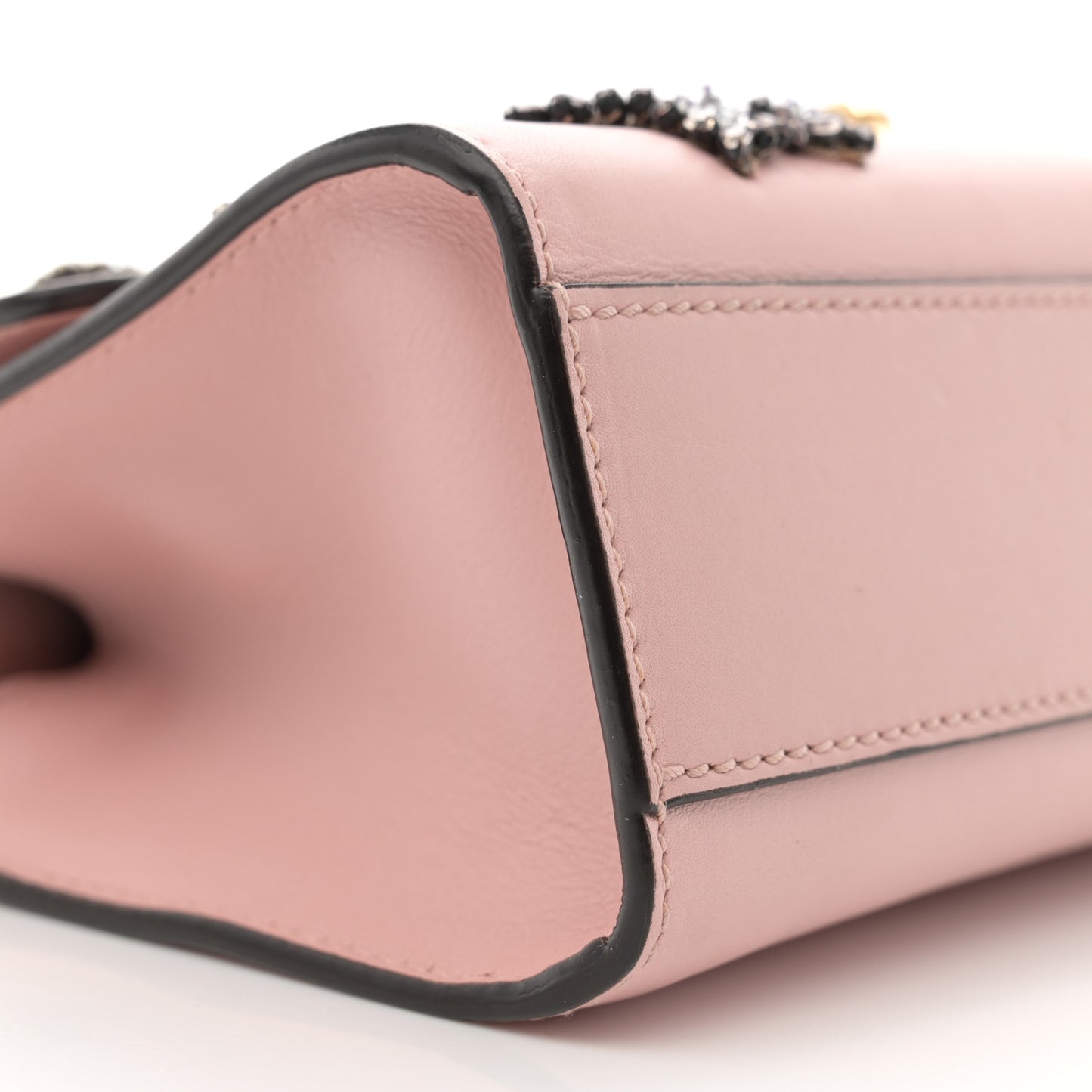Calfskin Crystal Star Embroidered Small Padlock Shoulder Bag Perfect Pink Multicolor
