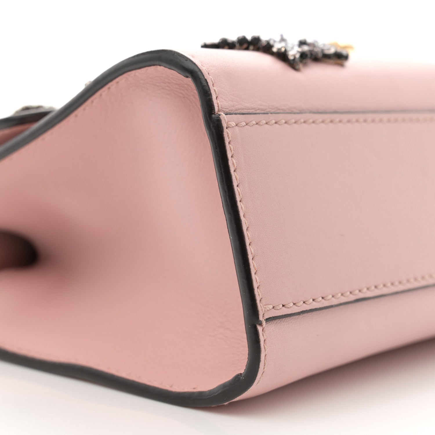 Gucci Calfskin Crystal Star Embroidered Small Padlock Shoulder Bag Perfect Pink Multicolor 9 of 13