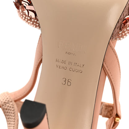 Fendi Organza Sequin Paillettes Colibri Lite 85mm Slingback Pumps 36 Nudo Baby Pink 7 of 10