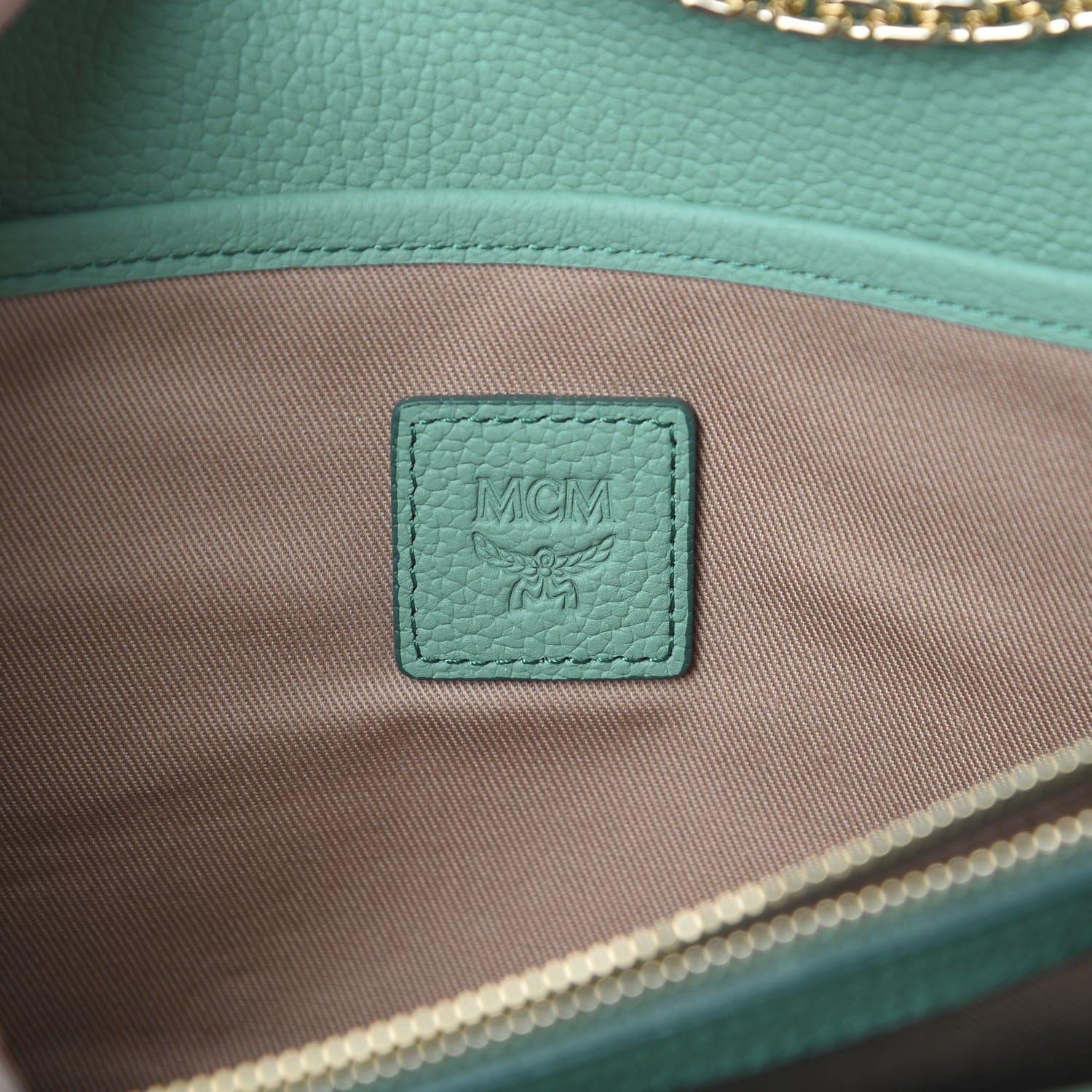 MCM Calfskin Studded Large Crossbody Wallet Mint 7 of 9