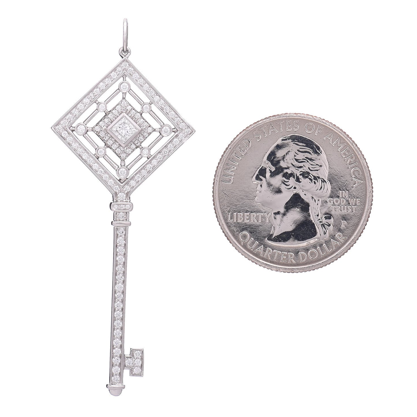 Platinum Diamond Grace Key Pendant